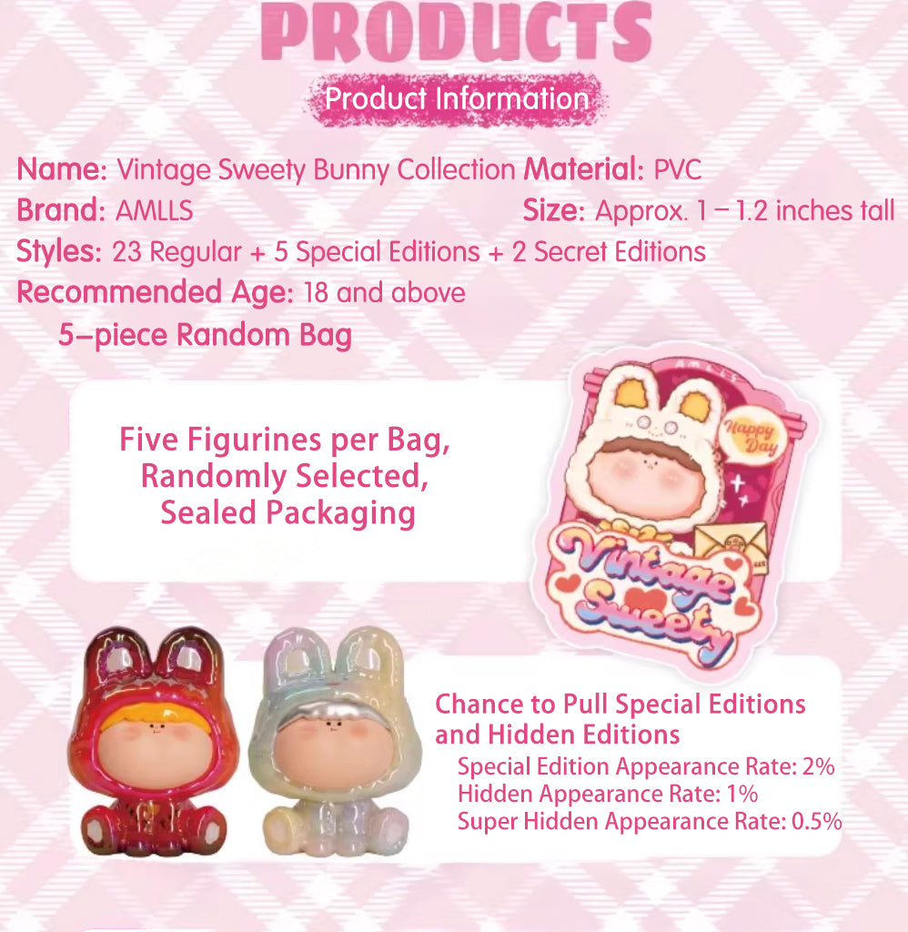 AMLLS Vintage Sweety Bunny Collection – 5-Pack Blind Box